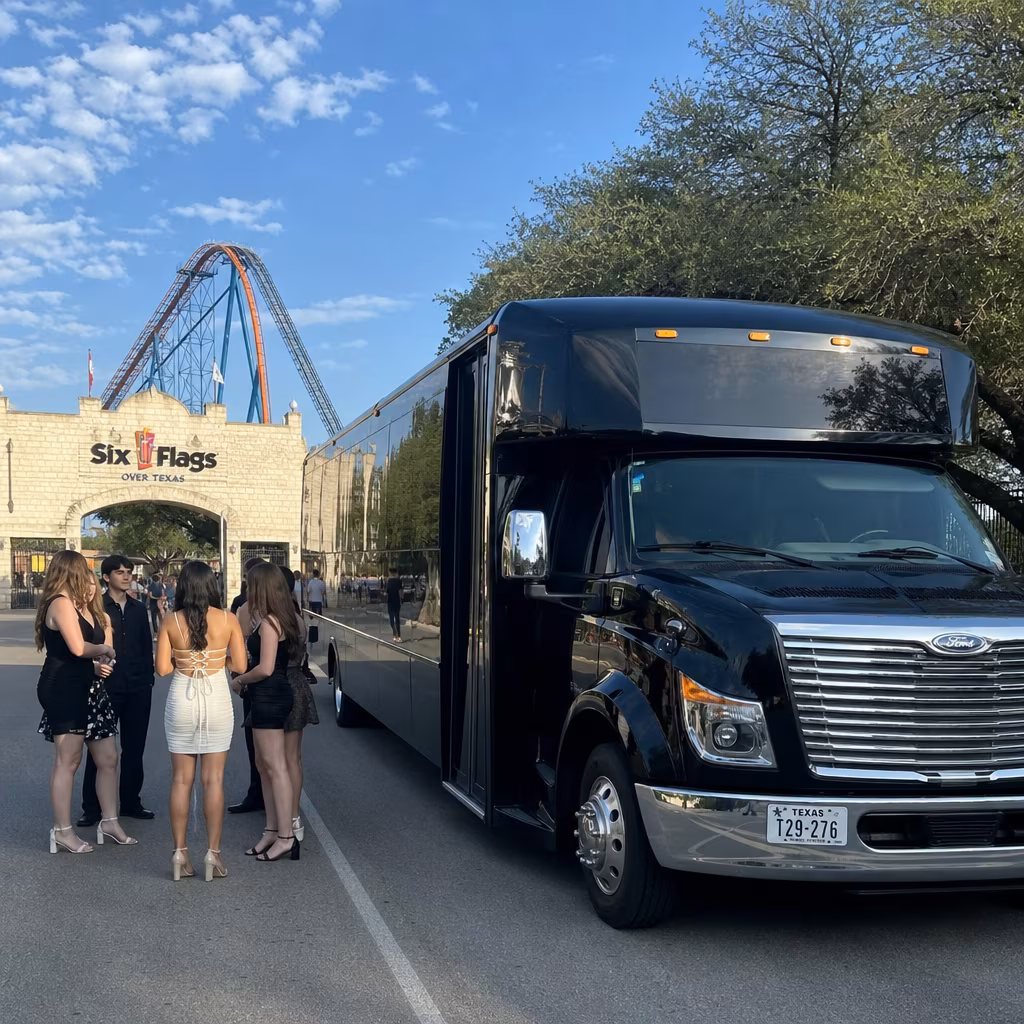 Rent a Bus to Six Flags Over Texas