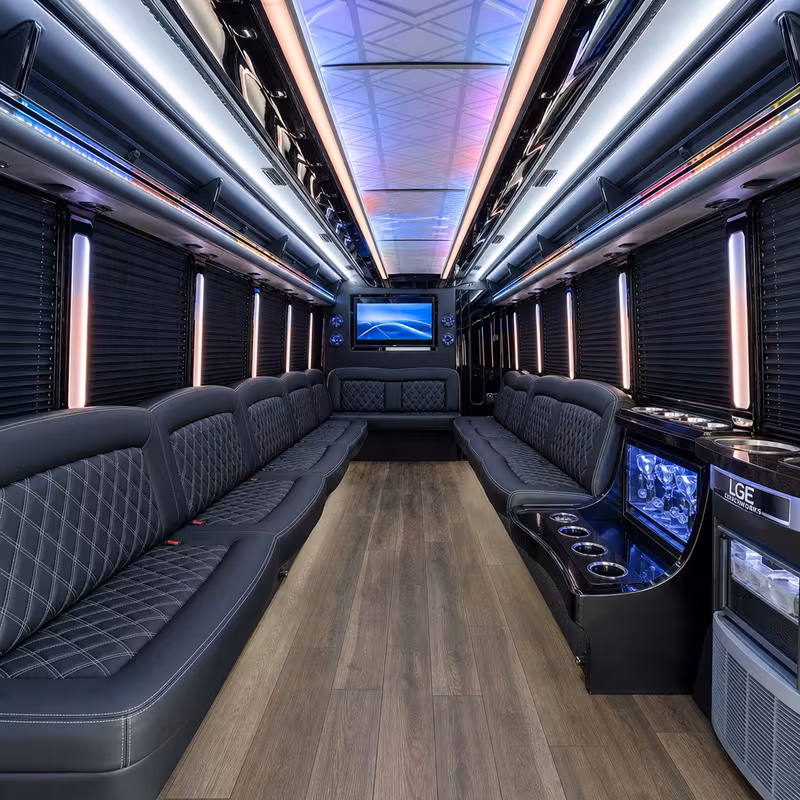 15 Passenger Party Bus Interior