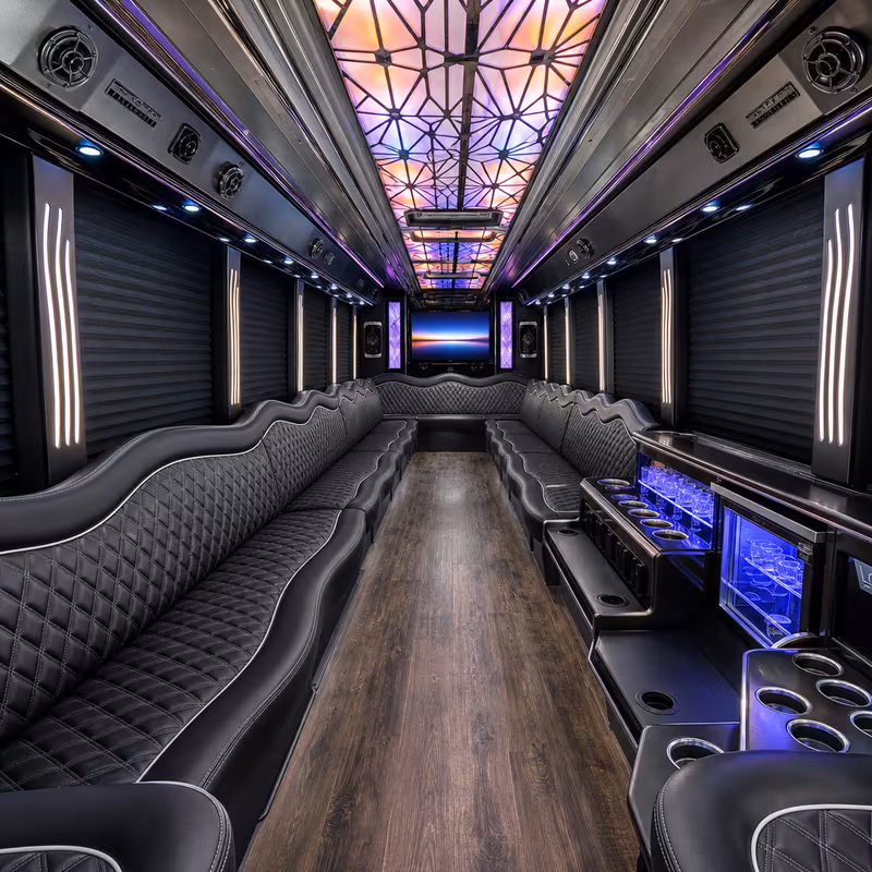 20 Passenger Party Bus Interior