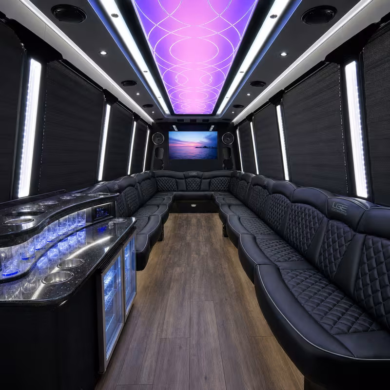 25 Passenger Party Bus Interior