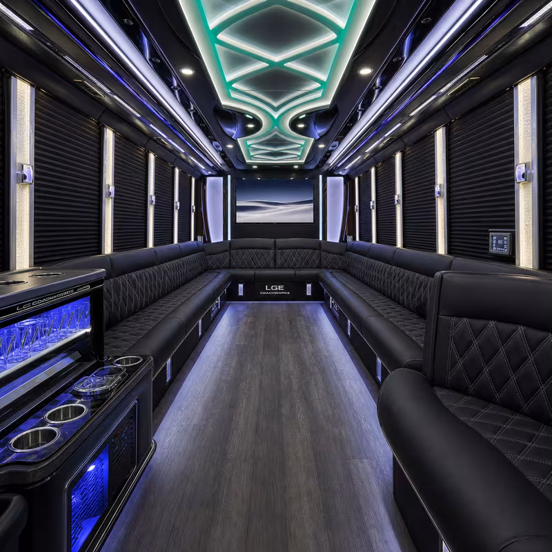 40 Passenger Party Bus Interior