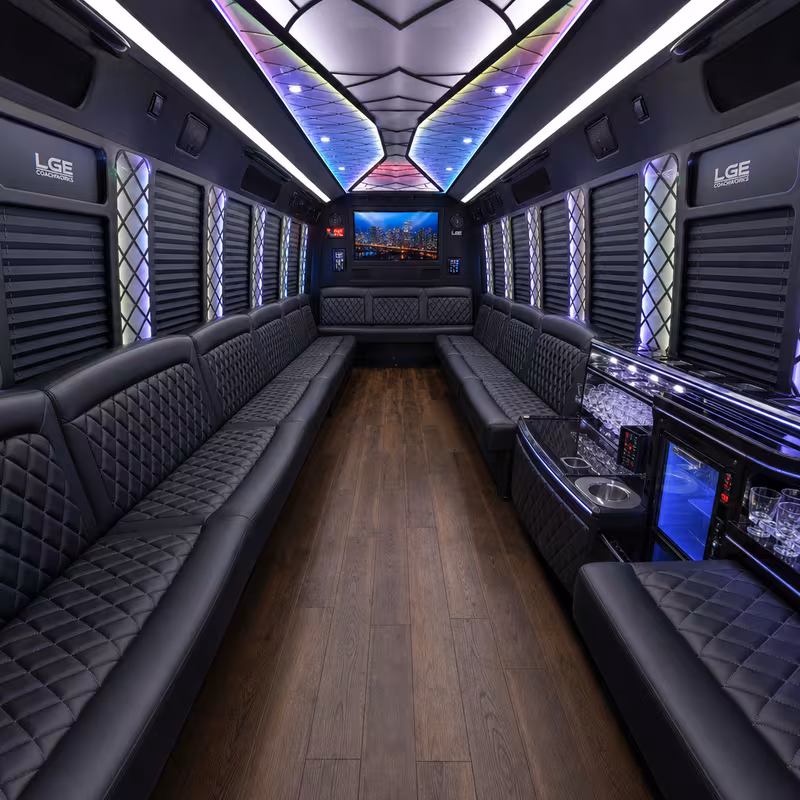 40 Passenger Party Bus Interior