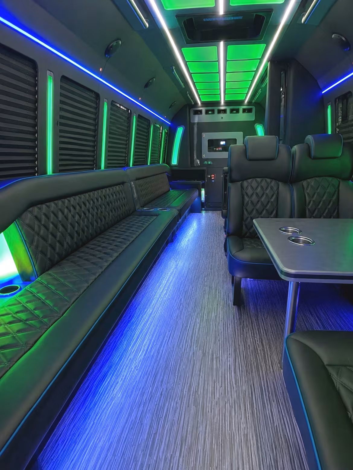 Arlington Bachelor & Bachelorette Transportation party bus interior