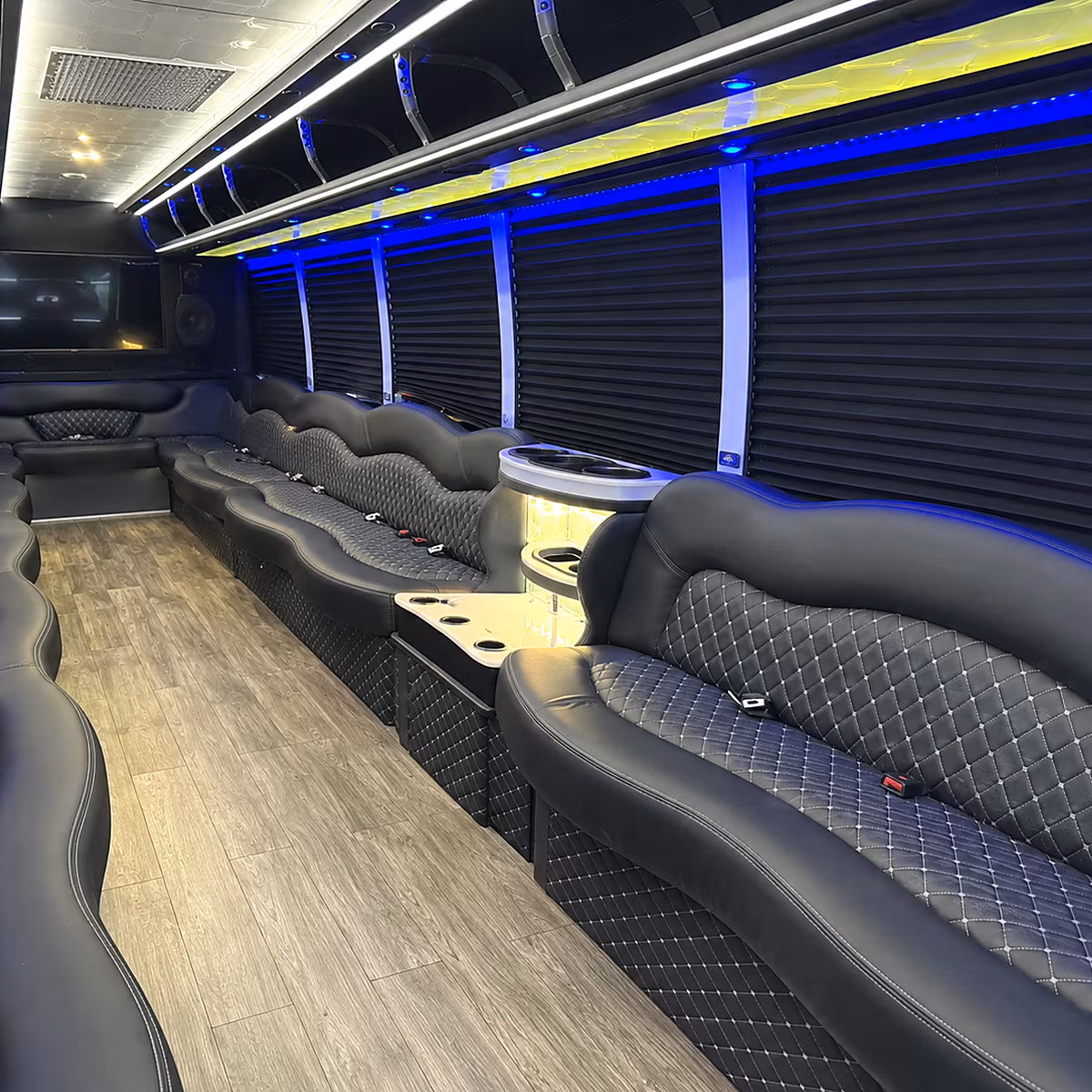 Arlington Private Event Transportation party bus interior