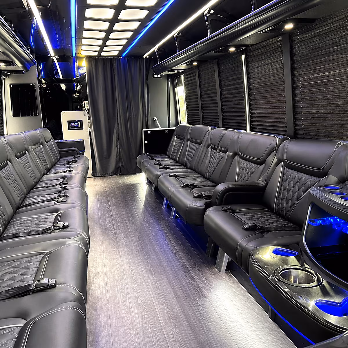 Arlington Private Event Transportation party bus interior