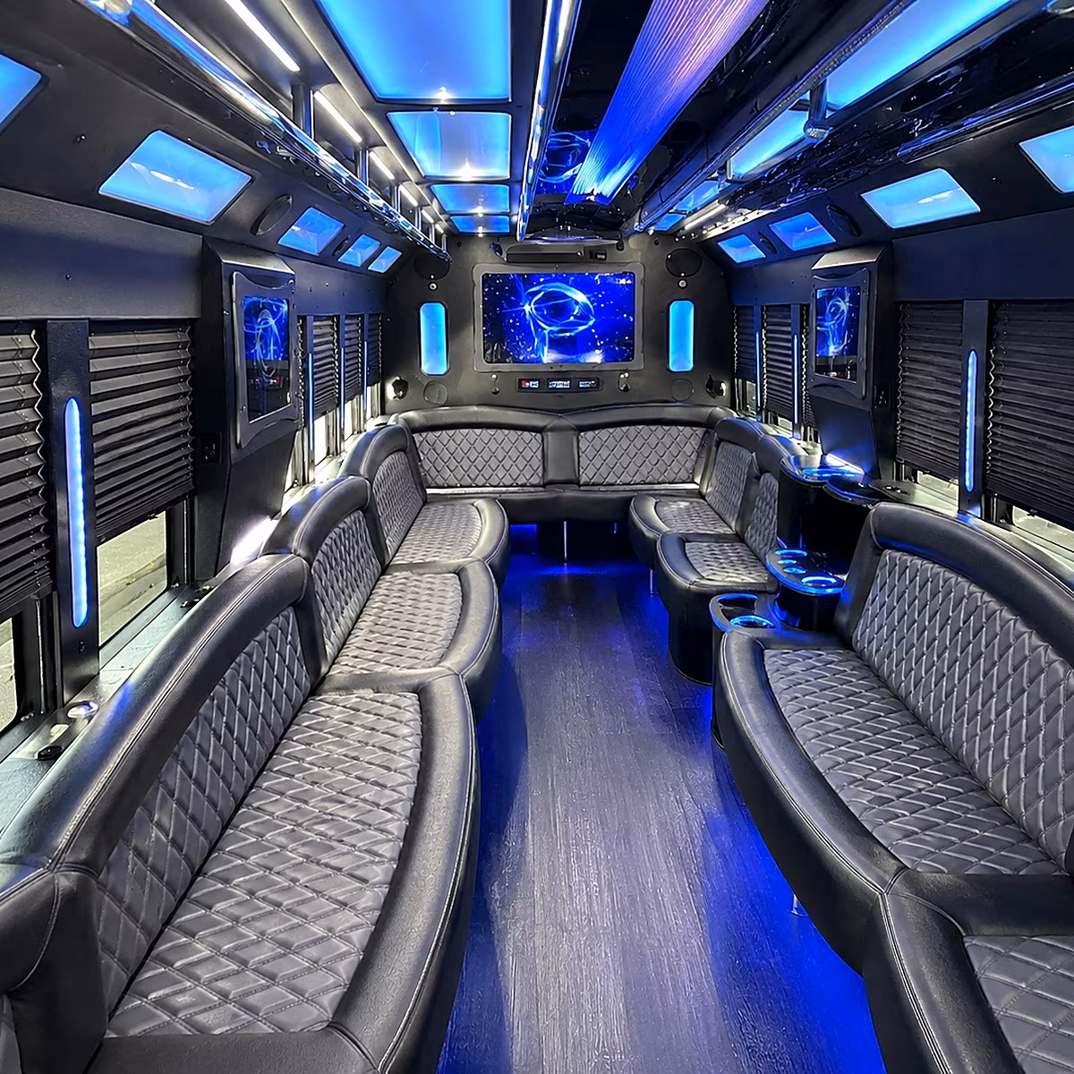 Arlington Private Event Transportation party bus interior