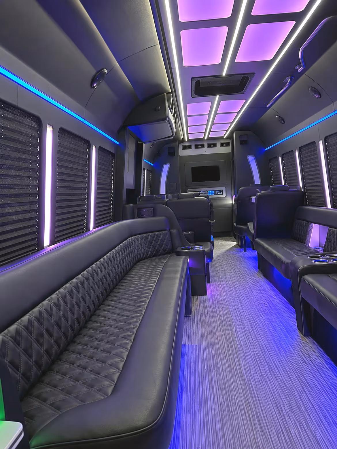 Arlington Sporting Event Transportation party bus interior